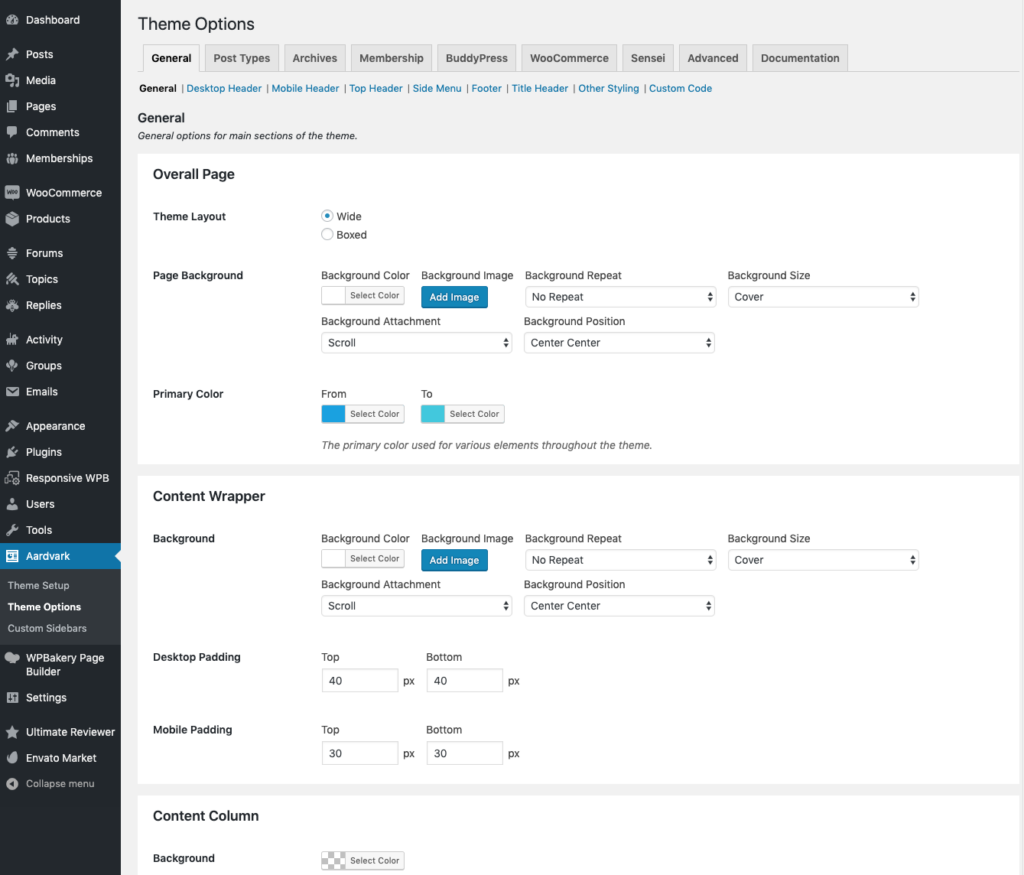 Theme Options – GhostPool.com Docs